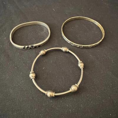 Lot 245: 3 Bangles Mexican Sterling Silver 