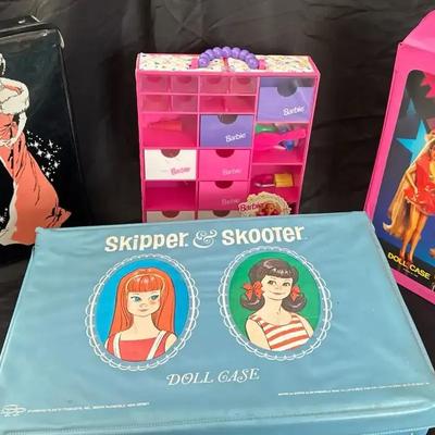 Lot 102:  Vintage Barbie & Skipper Doll Case Collection with Dolls and Accessories – 1960s–1990s Lot