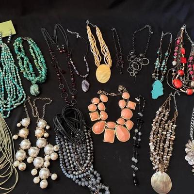 Lot 221: Costume Jewelry Necklace Collection