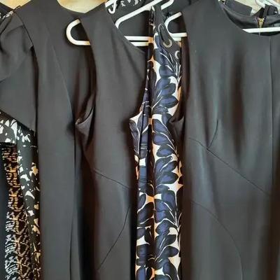 Lot 133:  Six Size 10 Black Dresses ( DKNY)(IVONKA TRUMP)(CALVIN KLEIN)(NINE WEST)