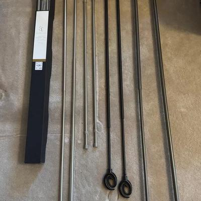 Lot 233: Curtain Rods Various Sizes And Two Sets Of Curtains 