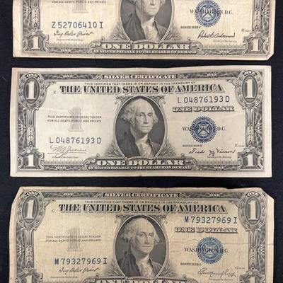 Lot 323: 3 $1 Silver Notes - 1935 B E F