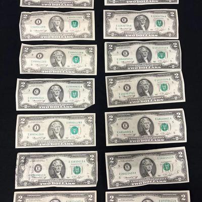 Lot 311: 14 Two Dollar Bills - 1976