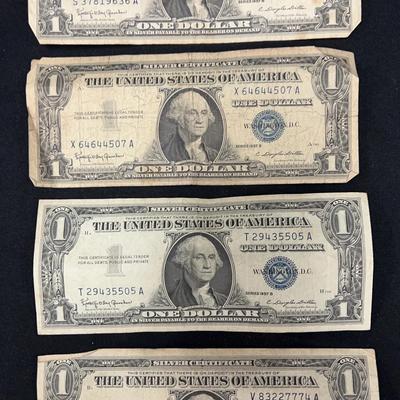 Lot 318: 4 $1 Silver Notes - 1957B