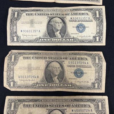 Lot 316: 4 $1 Silver Notes - 1957B