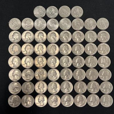 Lot 346: Mixed Washington Quarter Lot (1965–1998) – 65 Coins