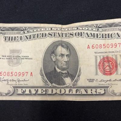 Lot 307: 5 Dollar Red Note - 1963