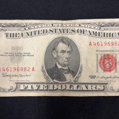 Lot 308: 5 Dollar Red Note - 1963