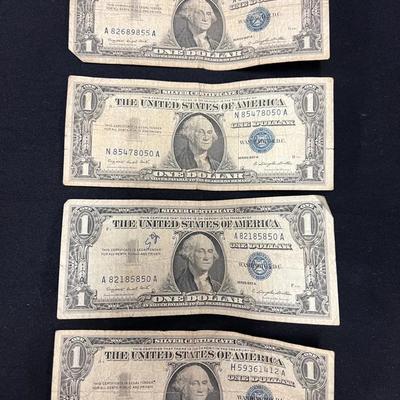Lot 313: 4 $1 Silver Notes - 1957A