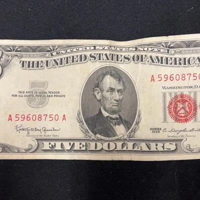 Lot 303: 5 Dollar Red Note - 1963