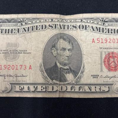 Lot 304: 5 Dollar Red Note - 1963 E