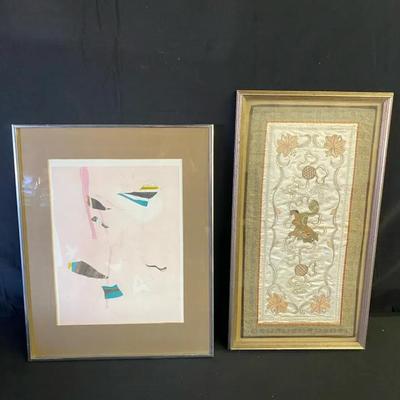 Two Framed Eclectic Art Pieces 