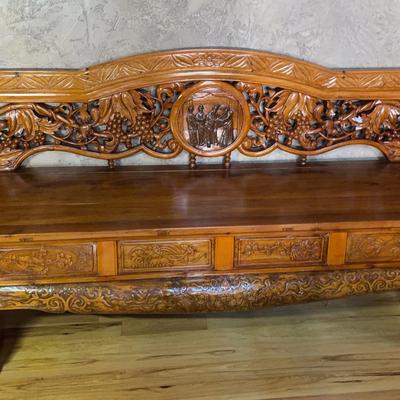 Carved Asian Bench 