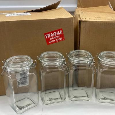 23 One Quart Glass Jars With Hinge Top