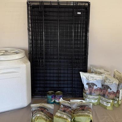 Dog Crate, Dog Food And Dog Food Storage