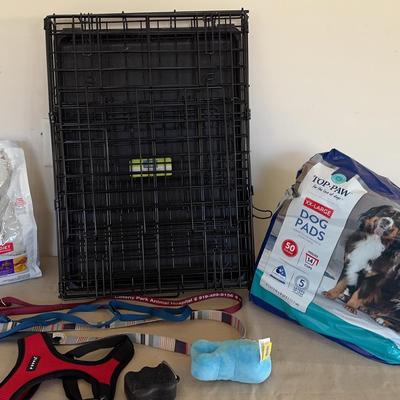 Dog Crate And Leash And Harness And More 