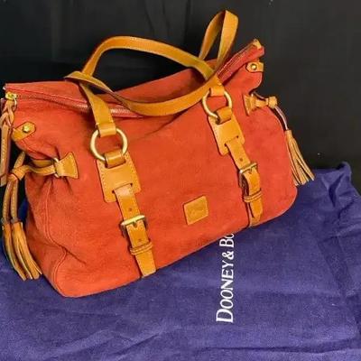 Dooney & Bourke Double Strap Tassel Satchel Wine‎ Leather