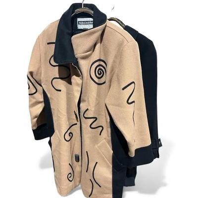 Marylou Ozbolt Storer 100% Wool Camel & Black Coat +