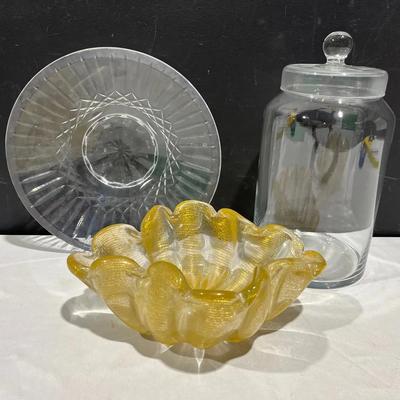 Barovier Murano Glass Style Bowl, Biscuit Jar & More