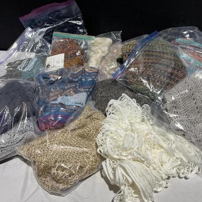 Various Crocheted Shawls, Ponchos, Scarves & More Mystery Lot