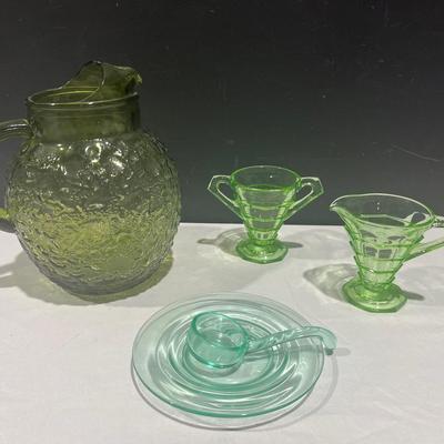 1930’s Indiana Optic Depression Glass Cream & Sugar + 
