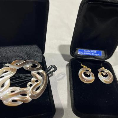Pacific Pearl Neil Hanna Design Earrings & Necklace