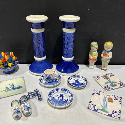 ‘30-40’s Frozen Charlotte Penny Dolls, Delft Blue Decor + Magnets