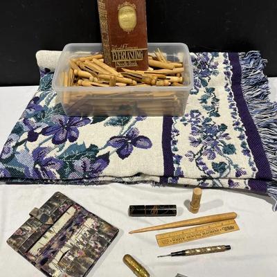 Floral Tapestry Throw Blanket & World Famous Everlasting Needle Book & More