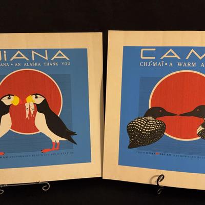 Two Vintage posters for the Anchorage, Alaska radio station KHAR 590 AM