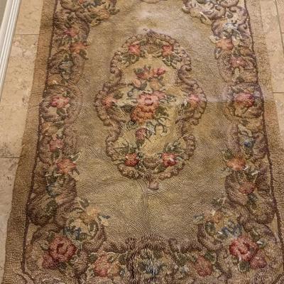 Vintage Hand-Knotted Floral Area Rug
