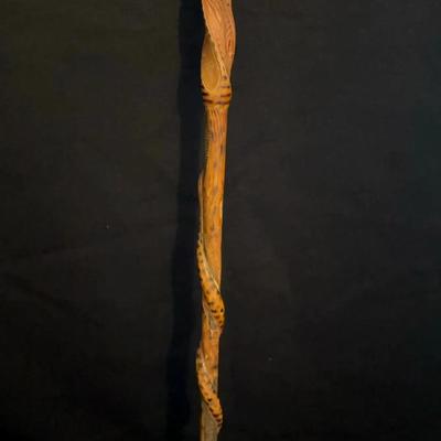 Intricately Hand Carved Cane  - 3ft 