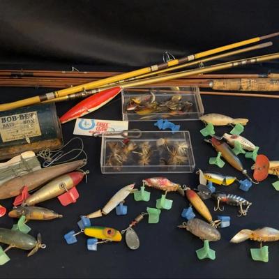 Vintage Fishing Lures, Flies and Fly Rods