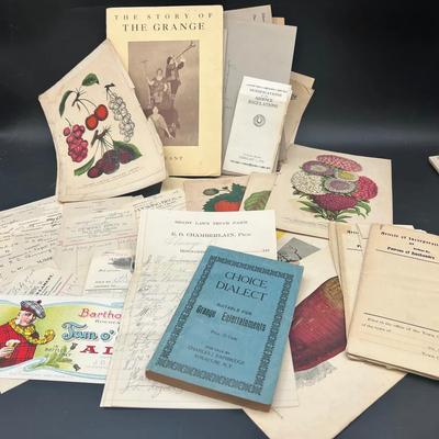 Vintage Grange Items, Husbandry Items And Peridicol Prints