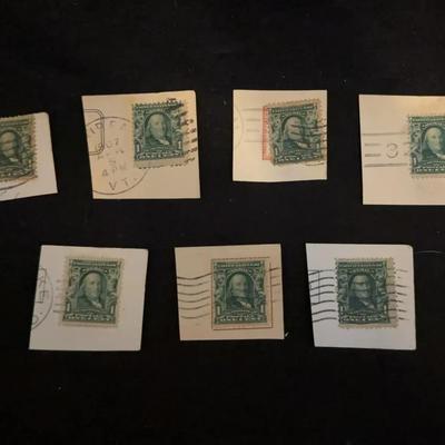 Collection Of One Cent Benjamin Franklin Stamps (7)