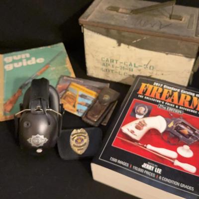 U.S. Military-style .50 Caliber Ammo Can, Browning Gun Pamphlets, Vintage Gun Guides