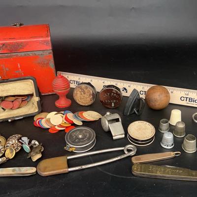 Vintage Items, Ration Tokens, Knives, Buttons SEE Photos