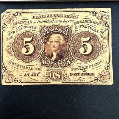 US Fractional Postage Currency Note 5 cent CIVIL WAR tender