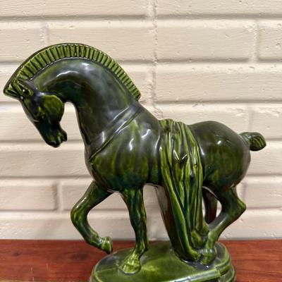 Vintage Handmade Ceramic Horse Mold Sculpture 