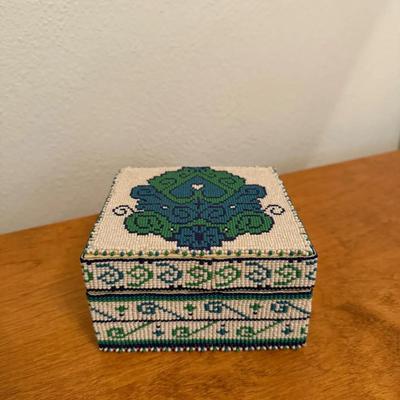 Vintage Handcrafted Small Beaded Box