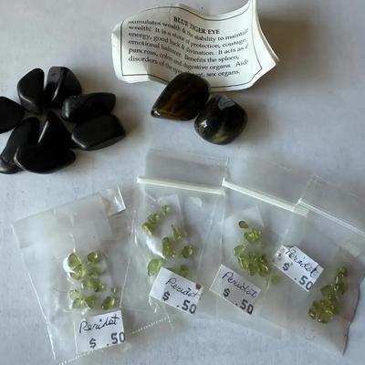 Small Collection of Store Quality Stones. “Black Onyx, Blue Tiger Eye & Peridot”