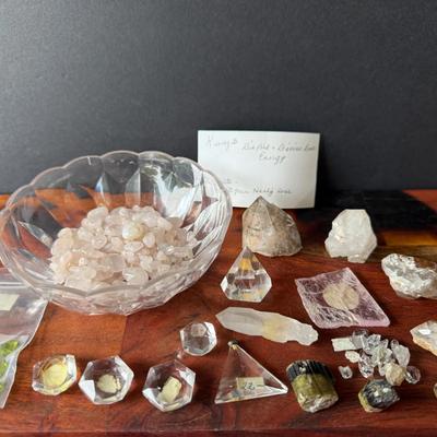 Collection of a Variety of Items 
Quartz, Rutilated, Kungite, Peridot, Crystal, Elbaite 
