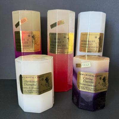 Beautiful Set of scented “Gem Crystal” Candles 