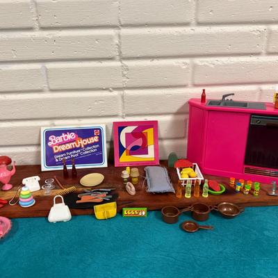 Collection of Vintage Barbie Furniture Collection w/ various items 