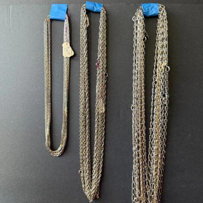 Multiple “Whiting Davis” 24 inch Silvertone “Statement” Necklaces w/ others 