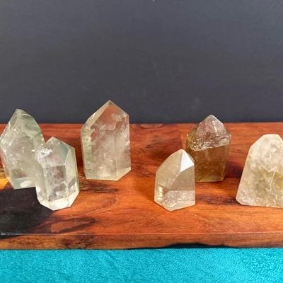 Collection of Chlorite Phantom Quartz Crystals from Brazil & Rutilated Quartz  