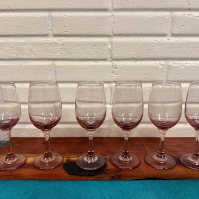 Vintage Plum Wine Glasses (6)