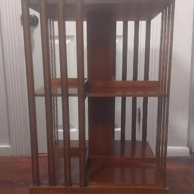 Mid-Century Mahogany Revolving Bookcase on Casters – Danner / Macey Style, c. 1940s–1950s