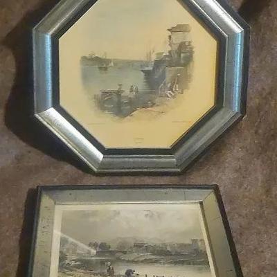 Antique Framed Engravings – Coastal & Landscape Scenes (c.1880s–1900s)