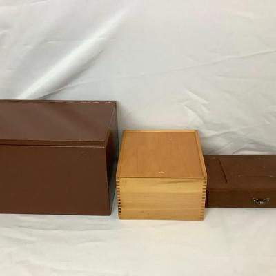 Wooden Storage Boxes – Mixed Styles & Finishes (c.1960s–1980s)