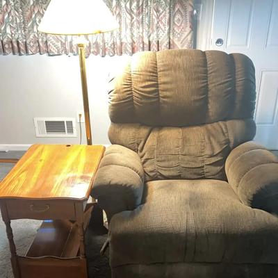 La-Z-Boy Swivel Recliner with Lamp & End Table